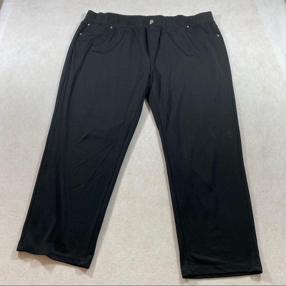 Stretch Comfty Pants Woman Elizabeth & Nicole Black elastic waistband pants - Picture 3 of 14